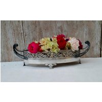 Antike Versilberte Jardiniere Mit Glas - Innenschale Anbietschale Um 1900 Jugendstil Shabby Brocante Weihnachtsgeschenk von EuropeanBrocante