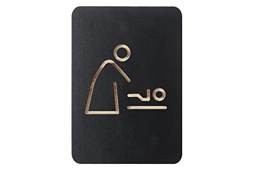 EUROPEL Symbolschild Baby, stilvolle Beschilderung für eine Tür oder Wand, aus Holz mit schwarzer Oberfläche gefertigt, Abmessungen 105x150x8 mm, für Hotels, Gasthäuser, Büros von Europel