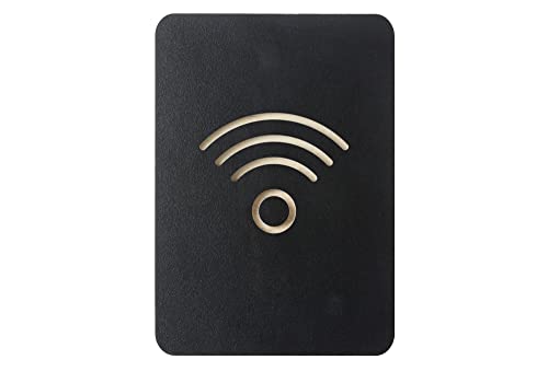 EUROPEL Symbolschild Wifi, stilvolle Beschilderung für eine Tür oder Wand, aus Holz mit schwarzer Oberfläche gefertigt, Abmessungen 105x150x8 mm, für Hotels, Gasthäuser, Büros von Europel