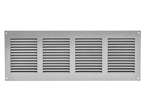 EUROPLAST 400x150mm Lüftungsgitter - Grau Abluftgitter mit Insektenschutz Abluft Zuluft Metall Gitter von EUROPLAST