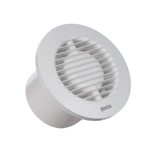 EUROPLAST Ø 100mm Badlüfter Timer/Nachlauf, Wandlüfter Ventilator Wandventilator Abluftventilator Leise - Kunststoff - Weiß von EUROPLAST