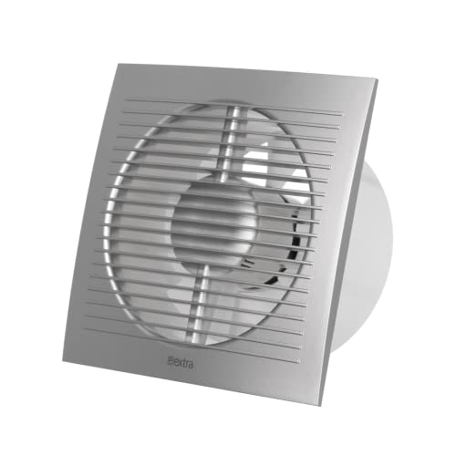 EUROPLAST Ø 125mm Wandventilator Lüfter Abluft Ventilator Küche WC Bad - mit Timer/Nachlauf - Kunststoff - Silber von EUROPLAST