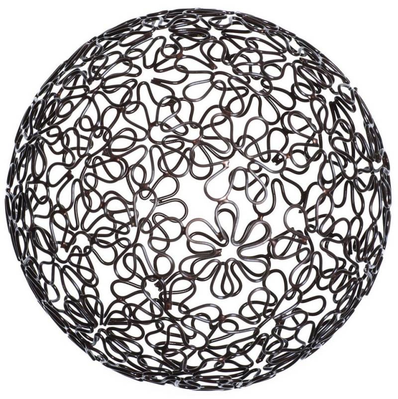 Eurosand Dekokugel METALL-Ornamentkugel BLUME Flower 150mm BRAUN von Eurosand