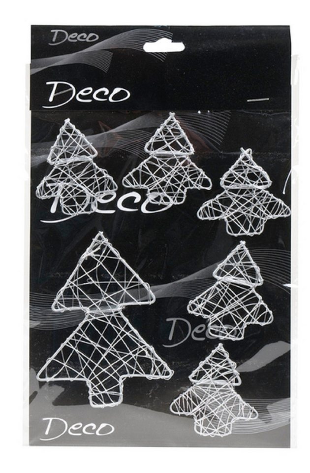 Eurosand Dekoobjekt DRAHT-BÄUME (flach). Set mit 5 Bäumen 5cm und 1 Baum 10cm. von Eurosand