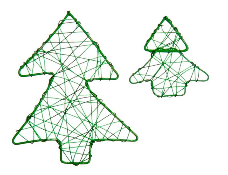 Eurosand Dekoobjekt DRAHT-BÄUME (flach). Set mit 5 Bäumen 5cm und 1 Baum 10cm. von Eurosand