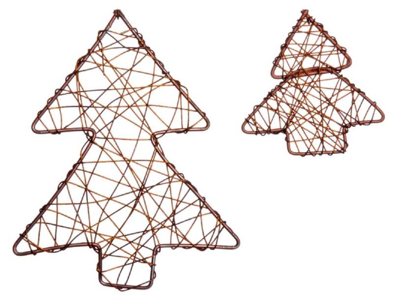 Eurosand Dekoobjekt DRAHT-BÄUME (flach). Set mit 5 Bäumen 5cm und 1 Baum 10cm. von Eurosand