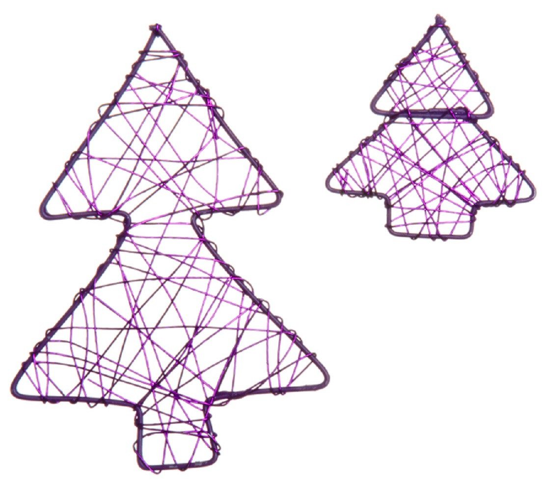 Eurosand Dekoobjekt DRAHT-BÄUME (flach). Set mit 5 Bäumen 5cm und 1 Baum 10cm. von Eurosand