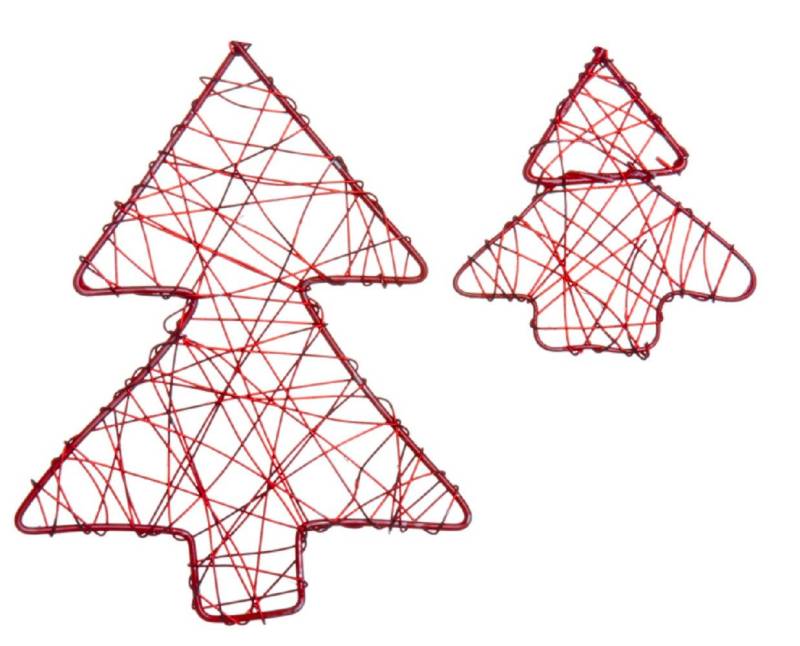 Eurosand Dekoobjekt DRAHT-BÄUME (flach). Set mit 5 Bäumen 5cm und 1 Baum 10cm. von Eurosand