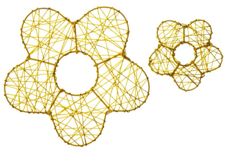Eurosand Dekoobjekt DRAHT-BLUMEN (flach). Set mit 5 Blumen 5,5cm und 1 Blume 10cm. von Eurosand