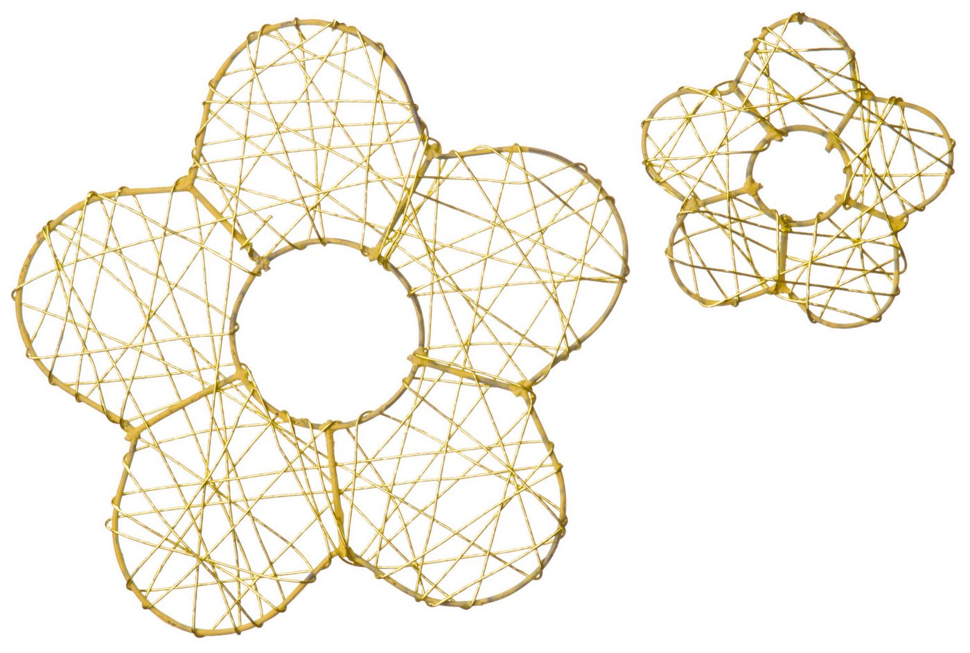 Eurosand Dekoobjekt DRAHT-BLUMEN (flach). Set mit 5 Blumen 5,5cm und 1 Blume 10cm. von Eurosand