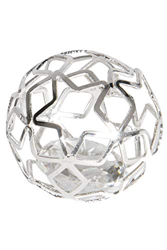 Eurosand Diamant IM METALLGITTER. 2,5 cm / 4,2 cm. Kugel. Geometrisch. Brillant Metal Shape. 6 Stück. Silber von Eurosand