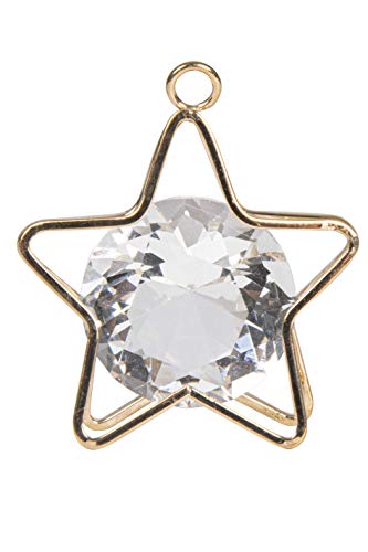 Eurosand Diamant IM METALLGITTER. 2,5 cm / 4,2 cm. Stern. Geometrisch. Brillant Metal Shape. 6 Stück. Gold von Eurosand
