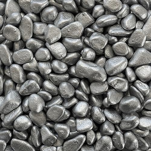 Eurosand Marbles metallic 7-15mm gerundete Dekosteine 1 KG Silber von Eurosand
