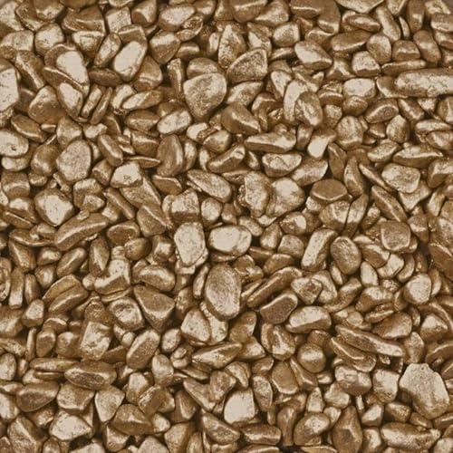 Eurosand Nuggets 6-8mm metallic (gerundete Dekosteine, Farbsteine, Goldsteine) 1 kg. Gold -39 von Eurosand