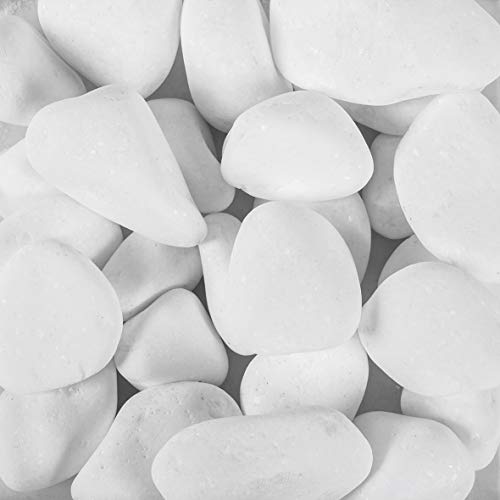 Eurosand Pure White Pebbles 10-20/40 mm. 1000g. Gerundete Dekosteine, Marmor Steine weiß. Weiss. von Eurosand