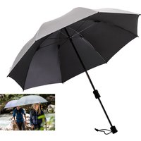 EuroSCHIRM Stockregenschirm "Swing handsfree, silber" verlängerbarer Schaft, handfrei tragbar und mit UV-Schutz 50+ von Euroschirm