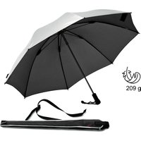 EuroSCHIRM Stockregenschirm "Swing liteflex, silber" Schultertragegurt, besonders leicht und stabil, mit UV-Schutz 50+ von Euroschirm