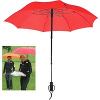 EuroSCHIRM Taschenregenschirm "teleScope handsfree, rot" zweifach ausziehbarer Schaft, handfrei tragbar von Euroschirm