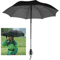 EuroSCHIRM Taschenregenschirm "teleScope handsfree, schwarz" zweifach ausziehbarer Schaft, handfrei tragbar von Euroschirm