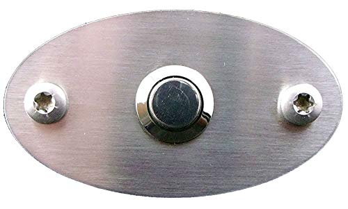 Design V2A Edelstahl Klingelplatte Klingel Platte Schild Klingelschild Türklingel Klingelknopf Drücker Door Bell Plate Stainless Steel Button (Montage mit Schrauben, Platte mit Bohrung) von Eurosell