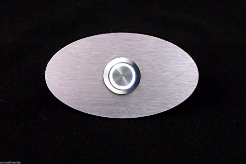 Eurosell - Beleuchtete Design V2A Edelstahl Klingelplatte Klingel Platte Schild Klingelschild Türklingel Klingelknopf Drücker Door Bell Plate Stainless Steel Button LED weiß beleuchtet von Eurosell