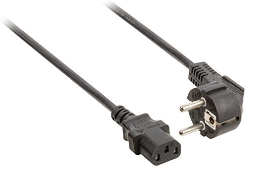 Eurosell Netzkabel Kaltgerätekabel Kaltgeräte Kabel Typ F (CEE 7/4) - IEC-320-C13 - schwarz - Winkel Schutzkontaktstecker (3m) von Eurosell