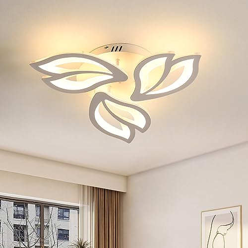 Euroshine LED Wohnzimmerlampe Modern, 45W 4250LM Led Deckenleuchte Warmweiß Modern, Dekorative Blütenblattern Lampe Deckenbeleuchtung für Schlafzimmer Esszimmer Küche Korridor Studio von Euroshine