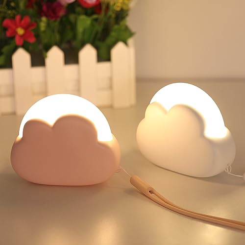 Euroshine Nachttischlampe Wolken nachttischlampe dimmbar nachttischlampe mit usb nachttischlampe kinder Kinderzimmer Babyzimmer Deko 2 Farben von Euroshine