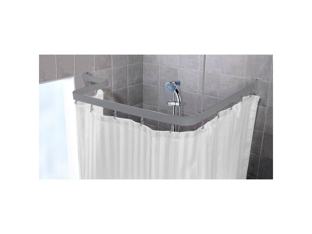 Duschvorhangstange Duschvorhangstange Flexibel 3 x 1 Meter biegsam bis 3 Meter kann von Hand gebogen 3 Farben von Euroshowers GmbH