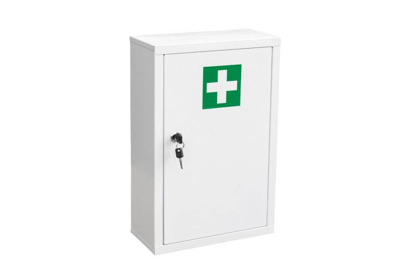 Euroshowers GmbH Medizinschrank Medizinschrank, Kleiner abschließbarer Erste-Hilfe-Schrank aus Stahl von Euroshowers GmbH