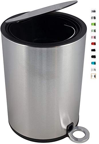 Kosmetikeimer - Poppis Mülleimer 3l und 12l mit Softclose-System - Badeimer mit Absenkautomatik (Chrom 3 Liter) von Euroshowers
