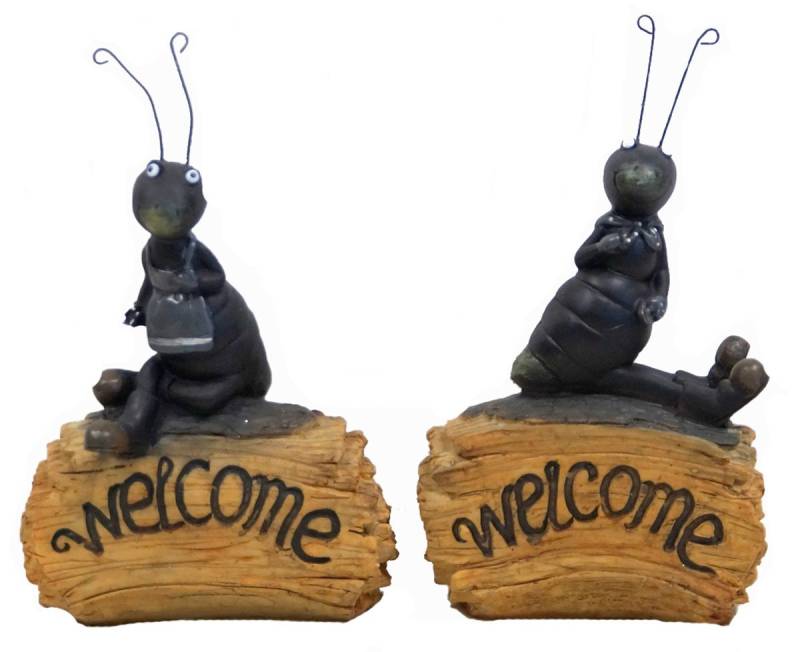 Eurosouvenir Dekofigur 2er Set Ameise 'welcome' Deko Willkommen Haus Garten 20 cm hoch (2 St) von Eurosouvenir