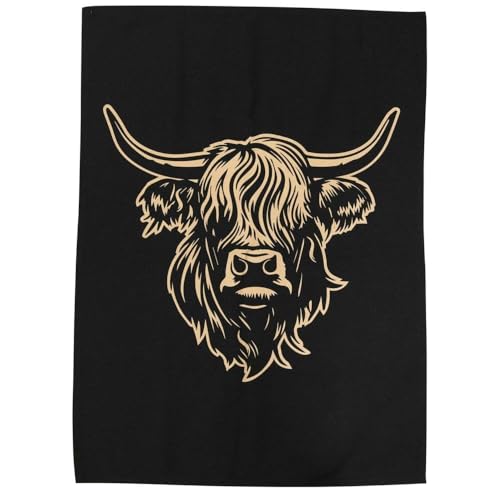 Eurostick Heilan Coo Geschirrtuch HCTOW01-B, Baumwolle, Schwarz und Gold von Eurostick