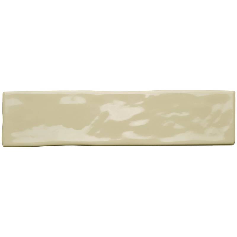 Eurostone Wandfliese Loft Steingut Glasiert Glänzend Beige 7,5 cm x 30 cm von Eurostone