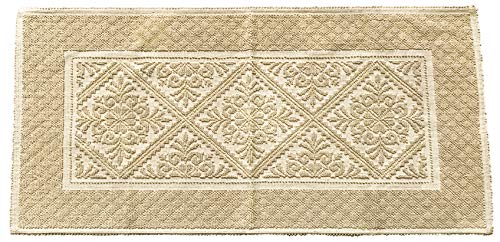 EUROSTYLE Teppich Sardo, 100 % Baumwolle, Jacquard, hergestellt in Sardinien (2 – Creme, 44 x 60 cm) von Eurostyle