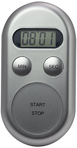 Kurzzeitmesser KT188, Silber, oval, Count-down bis 99 Min, 59 Sek., 30-sekündiger Alarm beim Erreichen von 0, Timer-Memory-Funktion, Magnet zum Befestigen an Metallflächen, große Start-/Stopptaste Kurzzeitmesser KT188, Silber, oval, Count-down bis 99 Min, 59 Sek., 30-sekündiger Alarm beim Erreichen von 0, Timer-Memory-Funktion, Magnet zum Befestigen an Metallflächen, große Start-/Stopptaste von Eurotime