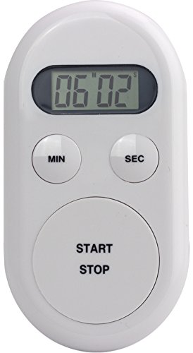 Kurzzeitmesser KT188, Weiß, oval, Count-down bis 99 Min, 59 Sek., 30-sekündiger Alarm beim Erreichen von 0, Timer-Memory-Funktion, Magnet zum Befestigen an Metallflächen, große Start-/Stopptaste von Eurotime