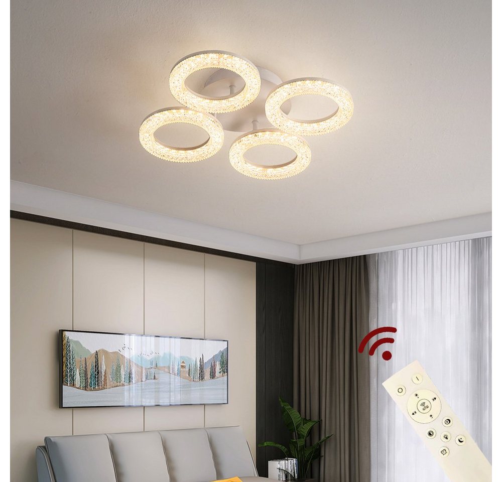 Euroton LED Deckenleuchte LED Deckenlampe Fernbedienung Lichtfarbe/Helligkeit einstellbar, LED fest integriert, mit Fernbedienung kaltweiß-neutalweiß -warmweiß, 7000k-3000k stufenlos einstellbar . von Euroton