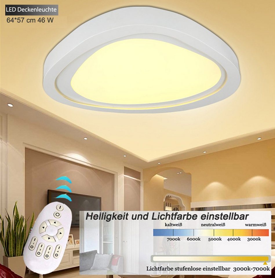 Euroton LED Deckenleuchte LED Deckenlampe Fernbedienung dimmbar Farbton einstellbar Top Angebot, LED fest integriert, Einstellbar, Warm- bis Kaltweiß, LED Deckenlampe von Euroton