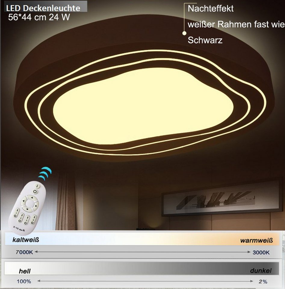 Euroton LED Deckenleuchte LED Deckenlampe Fernbedienung dimmbar Farbton einstellbar Top Angebot, LED fest integriert, Einstellbar, Warm- bis Kaltweiß, LED Deckenlampe von Euroton