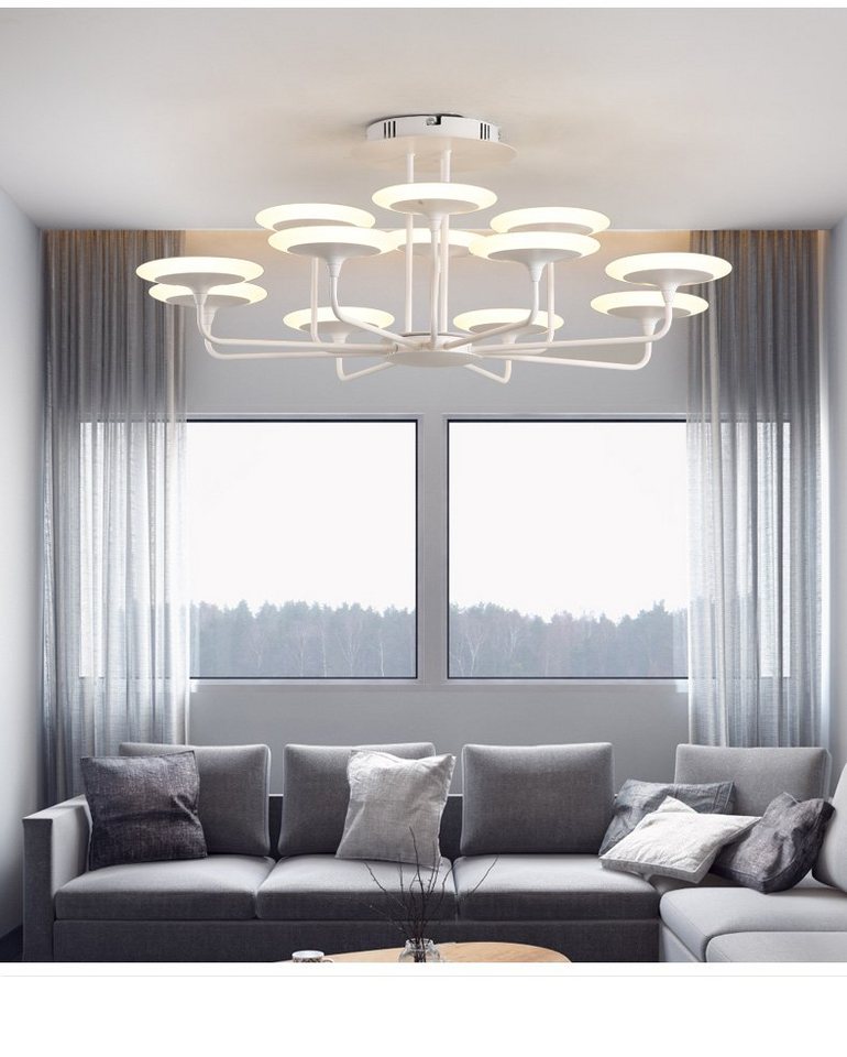 Euroton LED Deckenleuchte LED Deckenlampe Hängelampe Fernbedienung Farbton einstellbar dimmbar, LED fest integriert, Warm- bis Kaltweiß, Mit Fernbedienung von Euroton
