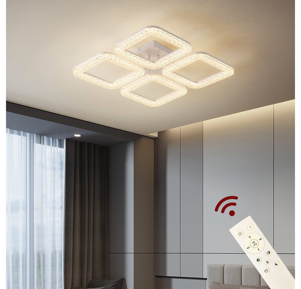 Euroton LED Deckenleuchte LED Deckenlampe Lampe Fernbedienung Lichtfarbe/Helligkeit einstellbar, LED fest integriert, mit Fernbedienung kaltweiß-neutalweiß -warmweiß, 7000k-3000k stufenlos einstellbar von Euroton