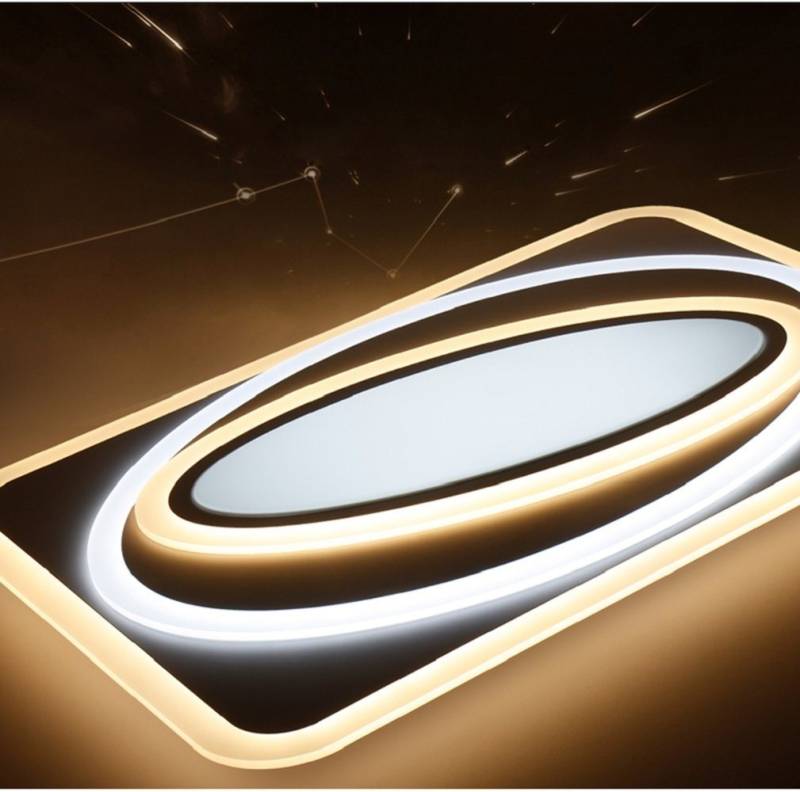 Euroton LED Deckenleuchte LED Deckenleuchte Deckenlampe 80*65*9 Fernbedienung dimmbar, LED fest integriert, kalt-warm 7000k-3000k stufenlos einstellbar, Mit Fernbedienung steuerber von Euroton