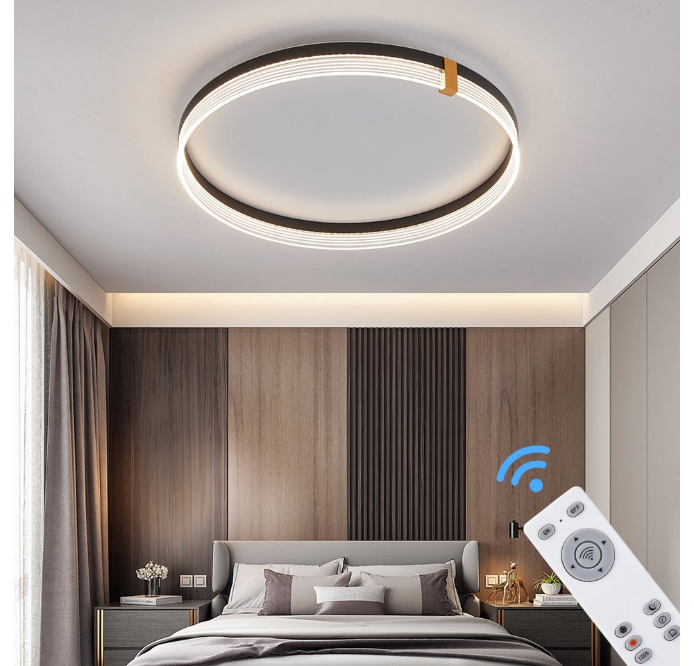 Euroton LED Deckenleuchte LED Deckenleuchte Fernbedienung/Handy-App Lichtfarbe einstellbar, LED fest integriert, Kalt- bis Warmweiß, Lichtfarbe oder/und Helligkeit mit Fernbedienung oder App einstellbar von Euroton