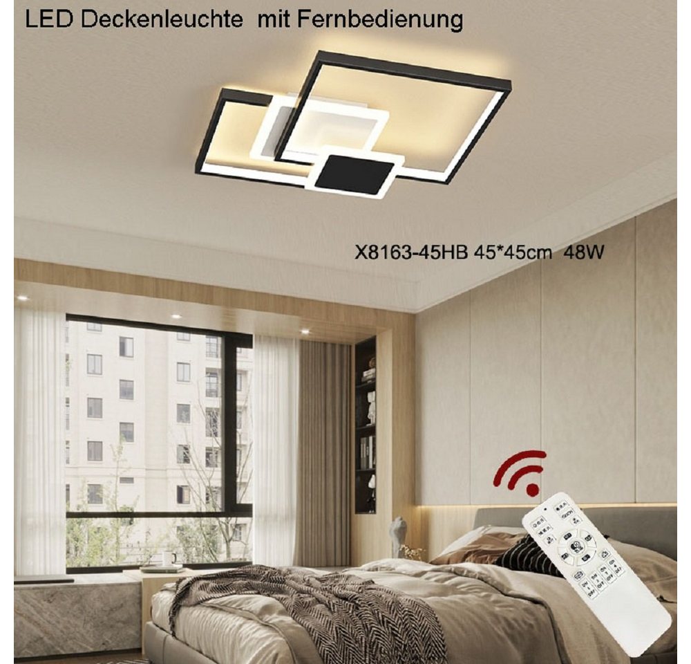 Euroton LED Deckenleuchte LED Deckenleuchte Fernbedienung Lichtfarbe Helligkeit einstellbar, LED fest integriert, mit Fernbedienung stufenlos warmweiß neutralweiß bis kaltweiß einstellbar von Euroton