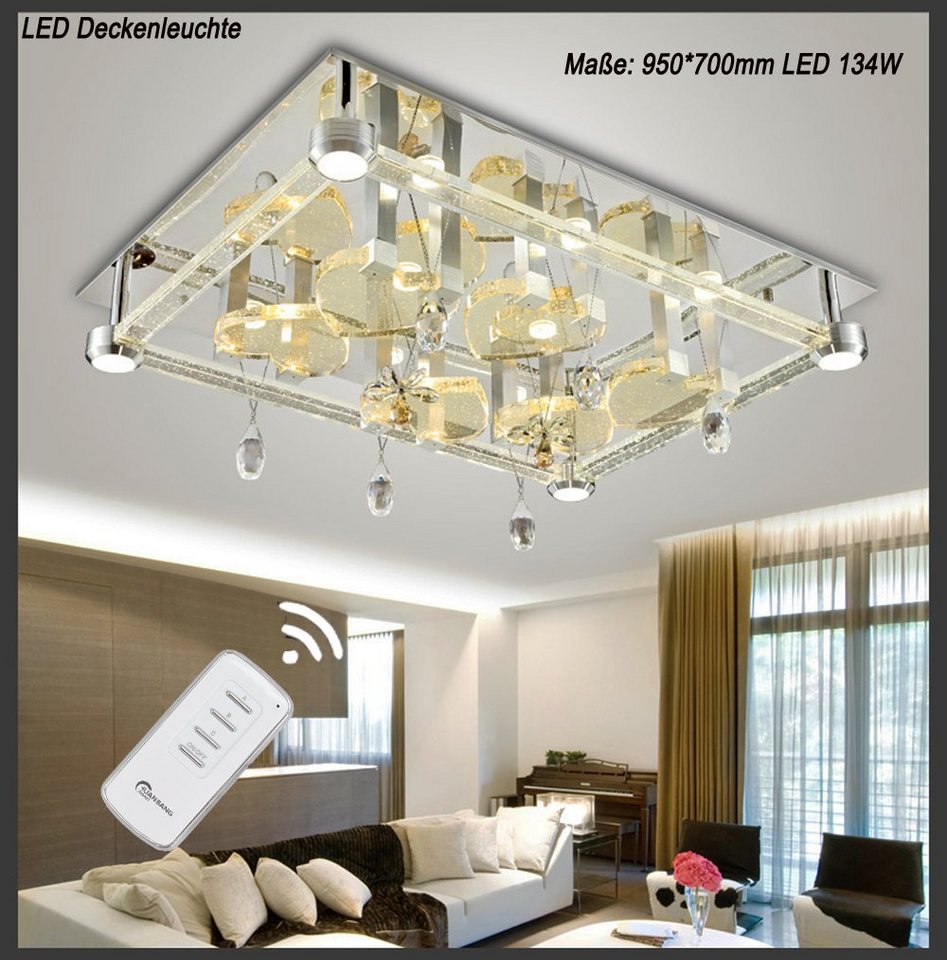 Euroton LED Deckenleuchte LED Kristalleuchten klare schöne Deckenleuchten mit Fernbedienung, LED fest integriert, Einstellbar, Sehr hochwertig und Schick von Euroton