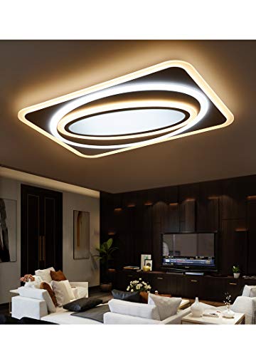 Euroton LED Deckenleuchte XWWJ093 Rechteckig, 80x65 cm, H 9 cm. 106 W mit Fernbedienung Helligkeit einstellbar dimmbar Deckenlampe LED Lampen Beleuchtung Euroton LED Deckenleuchte XWWJ093 Rechteckig, 80x65 cm, H 9 cm. 106 W mit Fernbedienung Helligkeit einstellbar dimmbar Deckenlampe LED Lampen Beleuchtung von Eurotondisplay