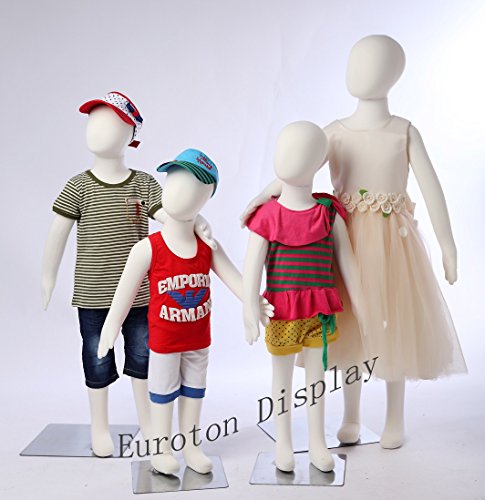 Euroton R3468 4 X Kinderpuppen Flexible biegbare Körper Schaufensterpuppe Mannequin Kids Mannequin weiß stoffbezogen von Eurotondisplay