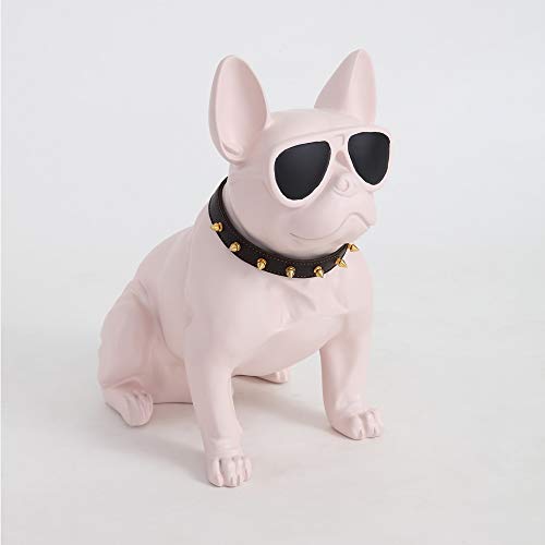 Eurotondisplay Hundfigur Dekofigur Hund Dekorationsfigur Dog Dekoobjekt Deko Skulptur Tierfigur Bulldogge Hundeliebhaber Dekoartikel 38x35x22cm (Dog-pink) von Eurotondisplay