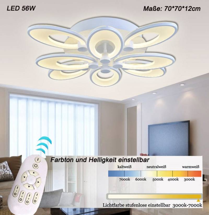 Eurotondisplay LED Deckenleuchte LED Deckenlampe Fernbediening Farbton einstellbar dimmbar TOP Angebot, LED fest integriert, Warm- bis Kaltweiß, Lichtfarbe und Helligkeit mit Fernbedienung einstellbar Eurotondisplay LED Deckenleuchte LED Deckenlampe Fernbediening Farbton einstellbar dimmbar TOP Angebot, LED fest integriert, Warm- bis Kaltweiß, Lichtfarbe und Helligkeit mit Fernbedienung einstellbar von Eurotondisplay